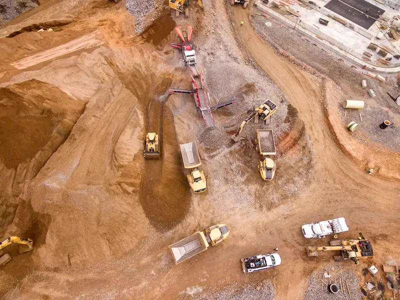 Roadworks with road base and earthmoving